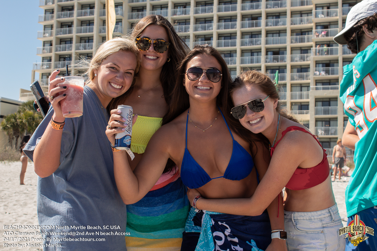 Beach Party photography of Alpha Tau Omega Clemson Beach Weekend April 17th, 2021 In North Myrtle Beach, SC Photos by Myrtle Beach photographer Madalyn Martin
