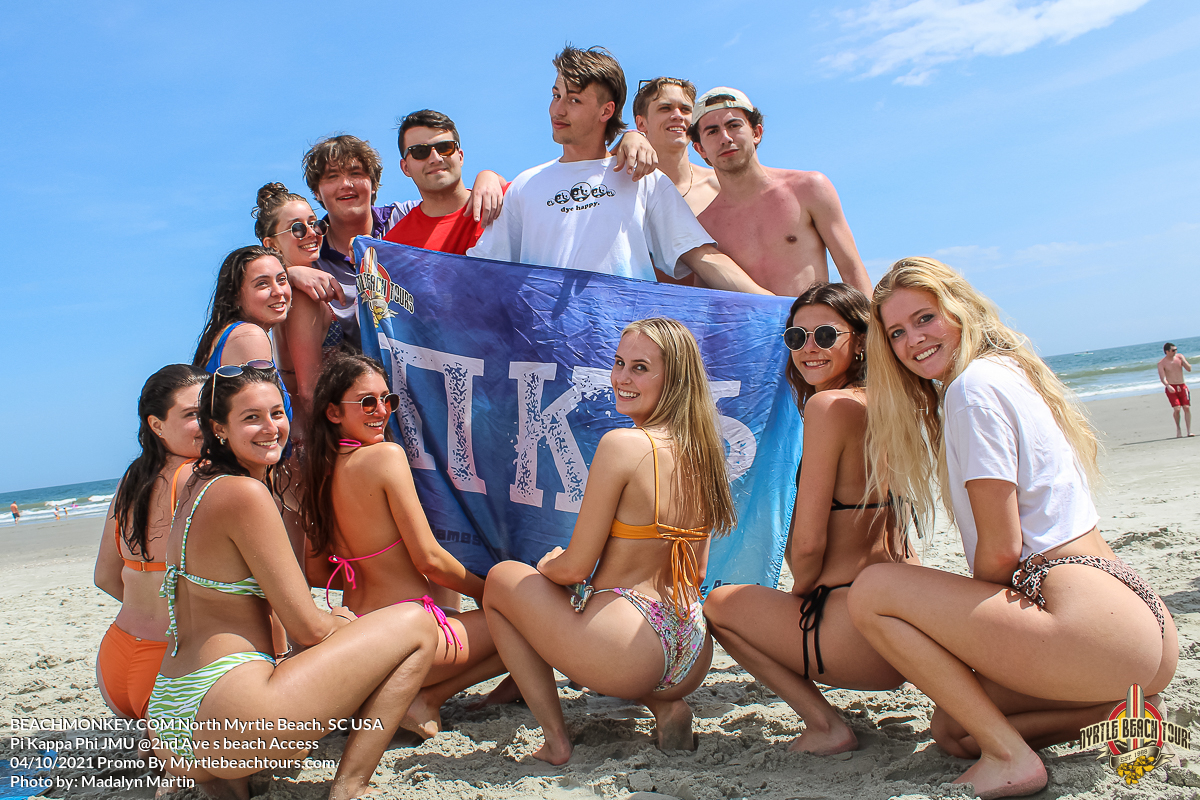 Beach Party photography of Pi Kappa Phi JMU Beach Weekend April 10th, 2021 In North Myrtle Beach, SC Photos by Myrtle Beach photographer Madalyn Martin