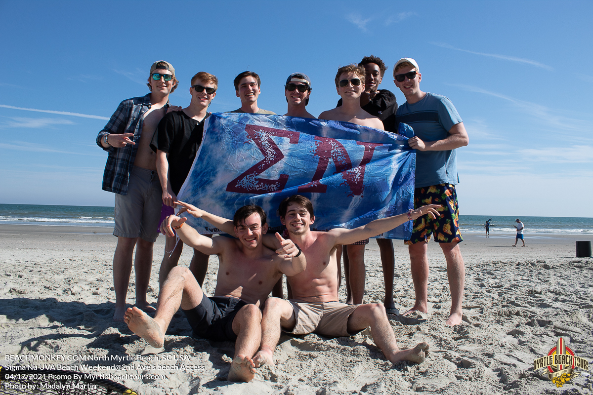 Beach Party photography of Sigma Nu U of Virginia Beach Weekend April 17th, 2021 In North Myrtle Beach, SC Photos by Myrtle Beach photographer Madalyn Martin