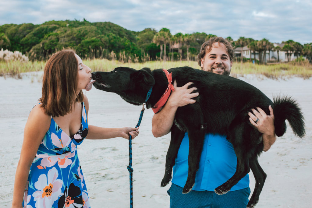 Family beach photo session in Myrtle Beach, SC photo by beachmonkey photography with pet dog