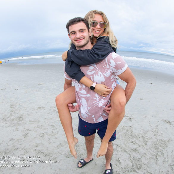 fun couple Beach Party photography of Sigma Phi Epsilon USC Beach Weekend October 9th, 2021 In North Myrtle Beach, SC Photos by Myrtle Beach photographer Beachmonkey