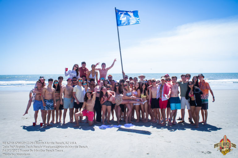 group photo Zeta Psi Virginia Tech Frat Beach Weekend in North Myrtle Beach, SC USA sponsored by Myrtlebeachtours.com Saturday April 2nd 2022 Photos by Napoleon