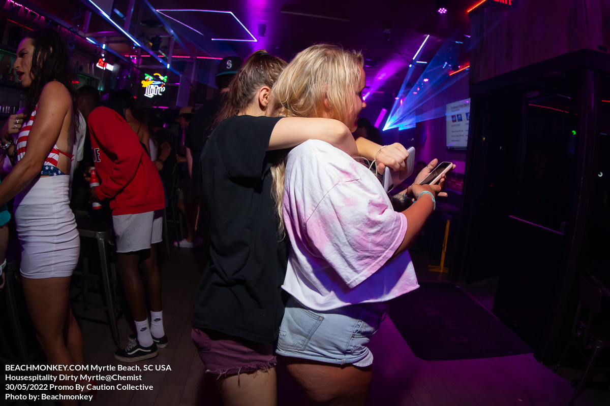 two girls dancing at Chemist May 30th, 2022 for Housepitality presented by Myrtle Beach, SC USA photos by Myrtle Beach photographer Beachmonkey