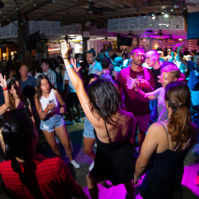 People dancing at sharkey's bar in myrtle Beach, SC july 2022