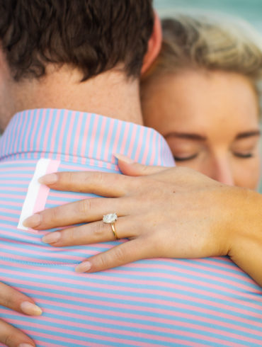 Newly engaged shows off new ring North Myrtle Beach july 2022 engagement Photo by Beachmonkey photography