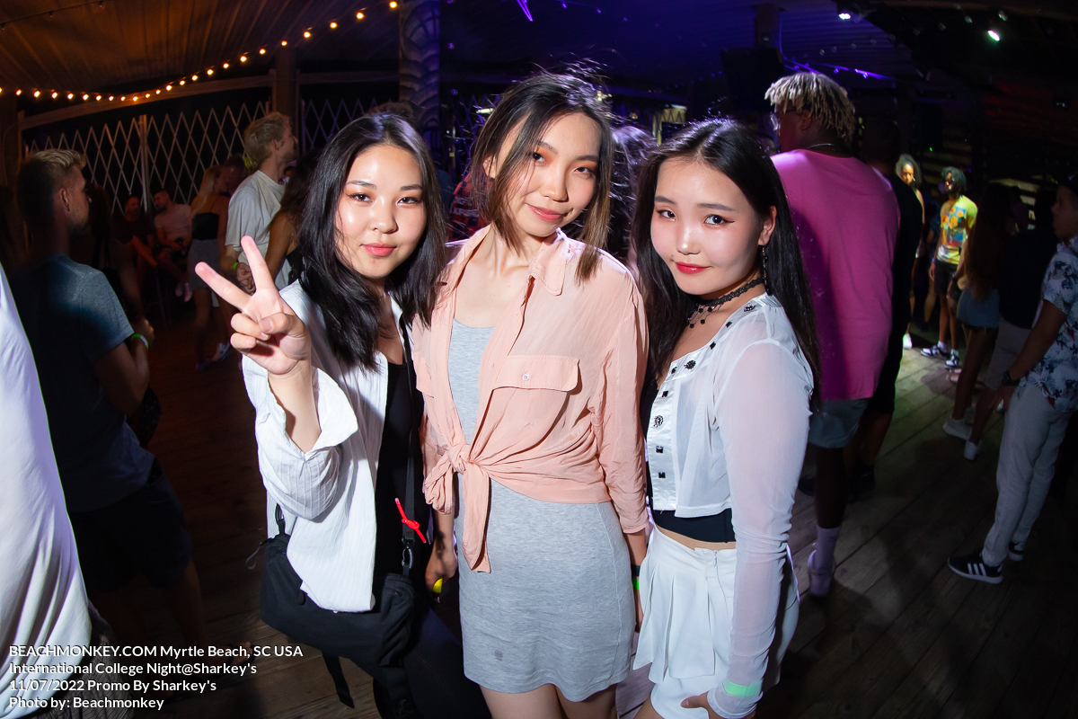 Three Beautiful Thai girls at College international night at sharkeys in Myrtle Beach, SC Photos by Myrtle Beach photographer Beachmonkey on July 18th, 2022
