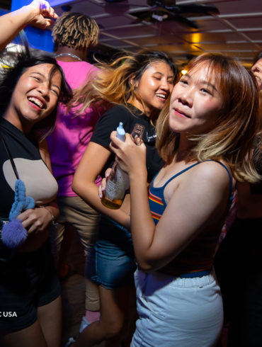 Girls dancing at the Sharkeys for College International Night August 2nd 2022 Myrtle Beach, SC USA photo by Beachmonkey a myrtle beach nightlife photographer