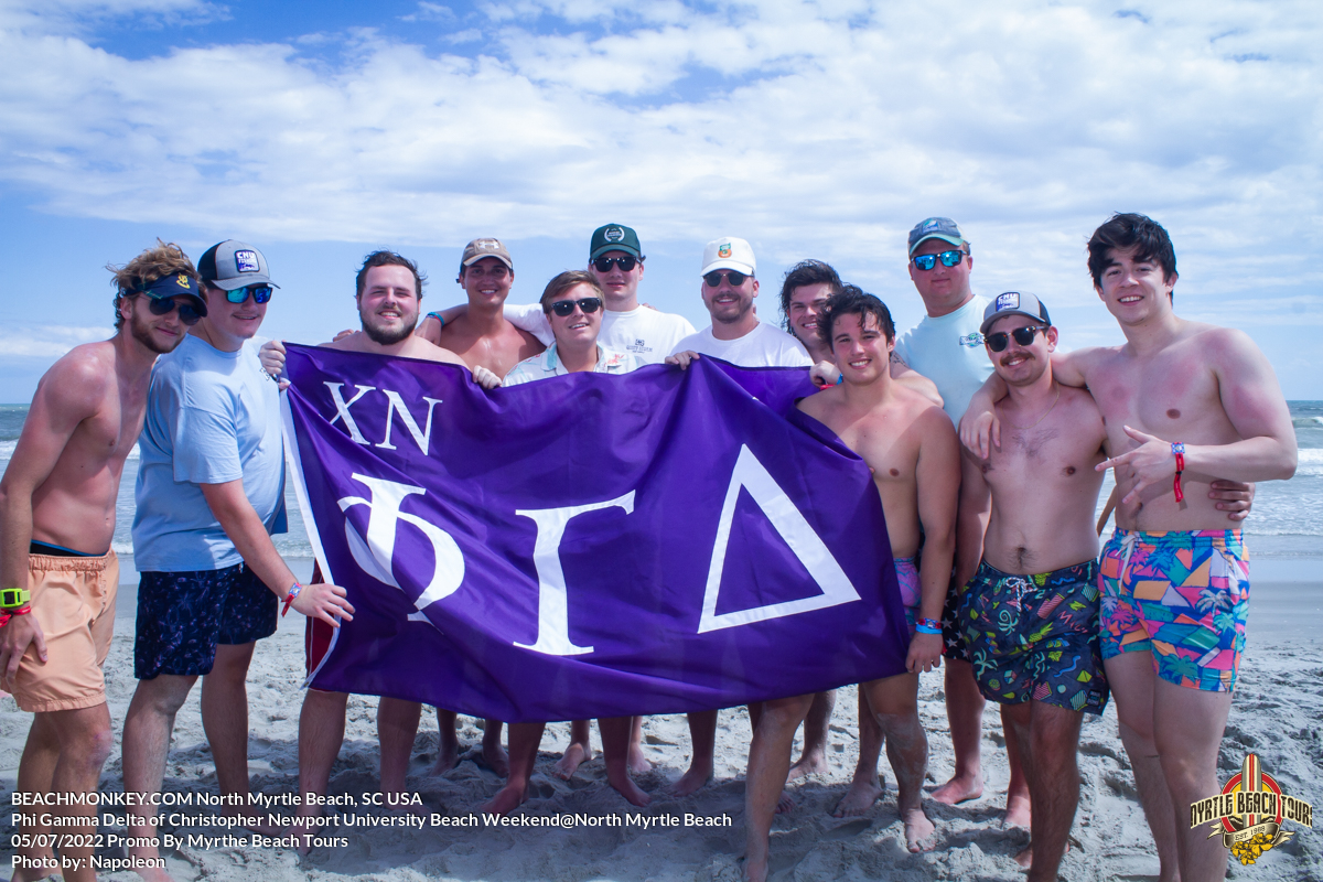 Phi Gamma Delta of Christopher Newport University Beach Weekend in North Myrtle Beach, SC USA sponsored by Myrtlebeachtours.com May 9 2022 Photos by Napoleon