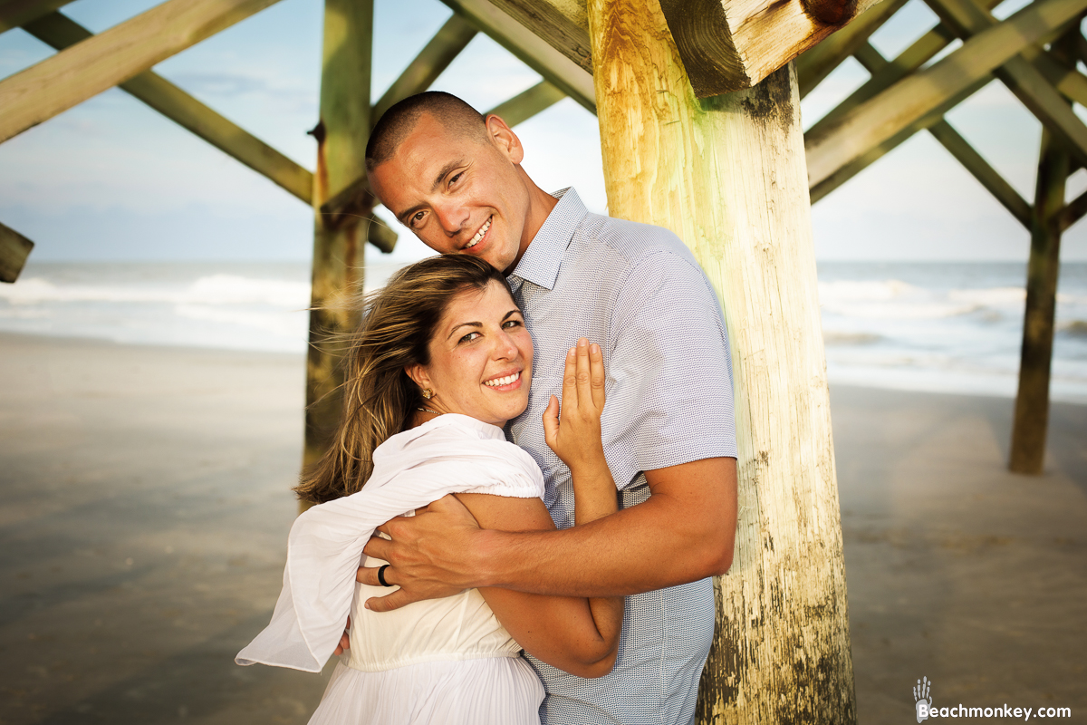 happy couple A family Beach photo shoot in Myrtle Beach, SC USA with Kerry's family by Slava of beachmonkey photography, a family photographer on July 18th 2022
