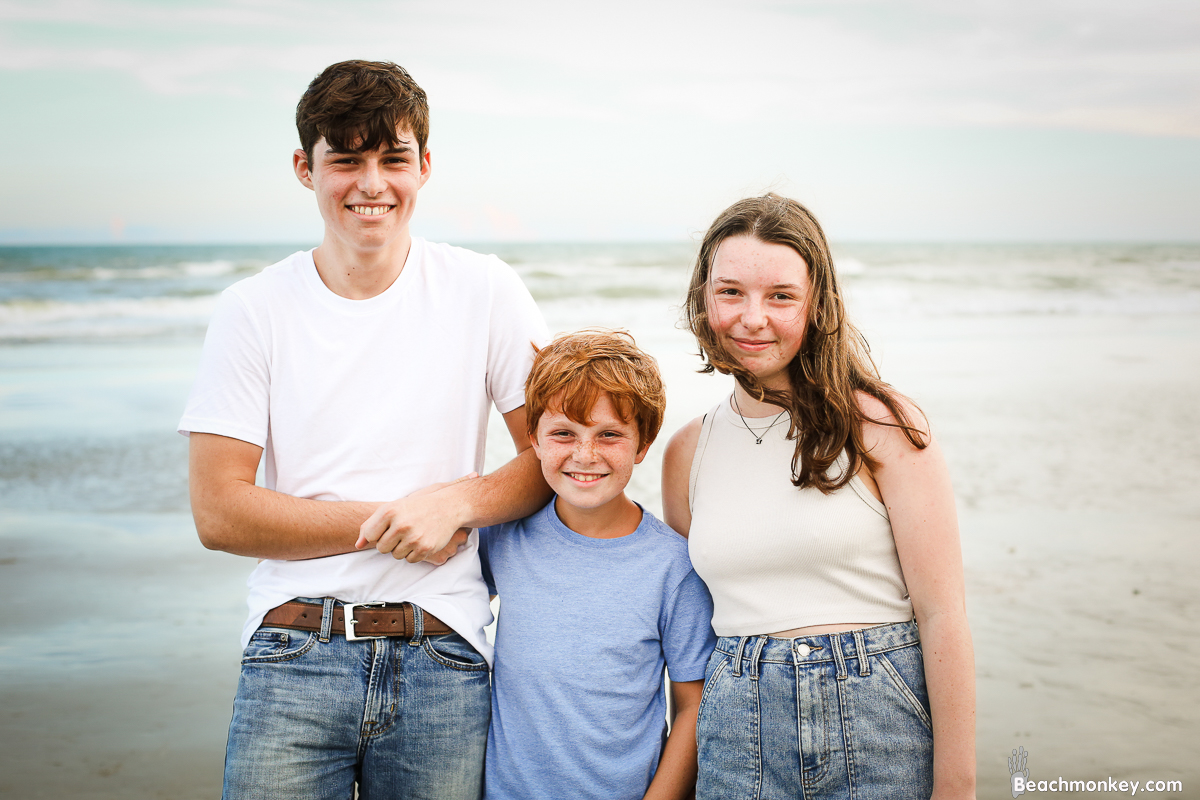 A family Beach photo shoot in North Myrtle Beach, SC with Stefanie's family by Slava of beachmonkey photography, a family photographer on August 4th 2022