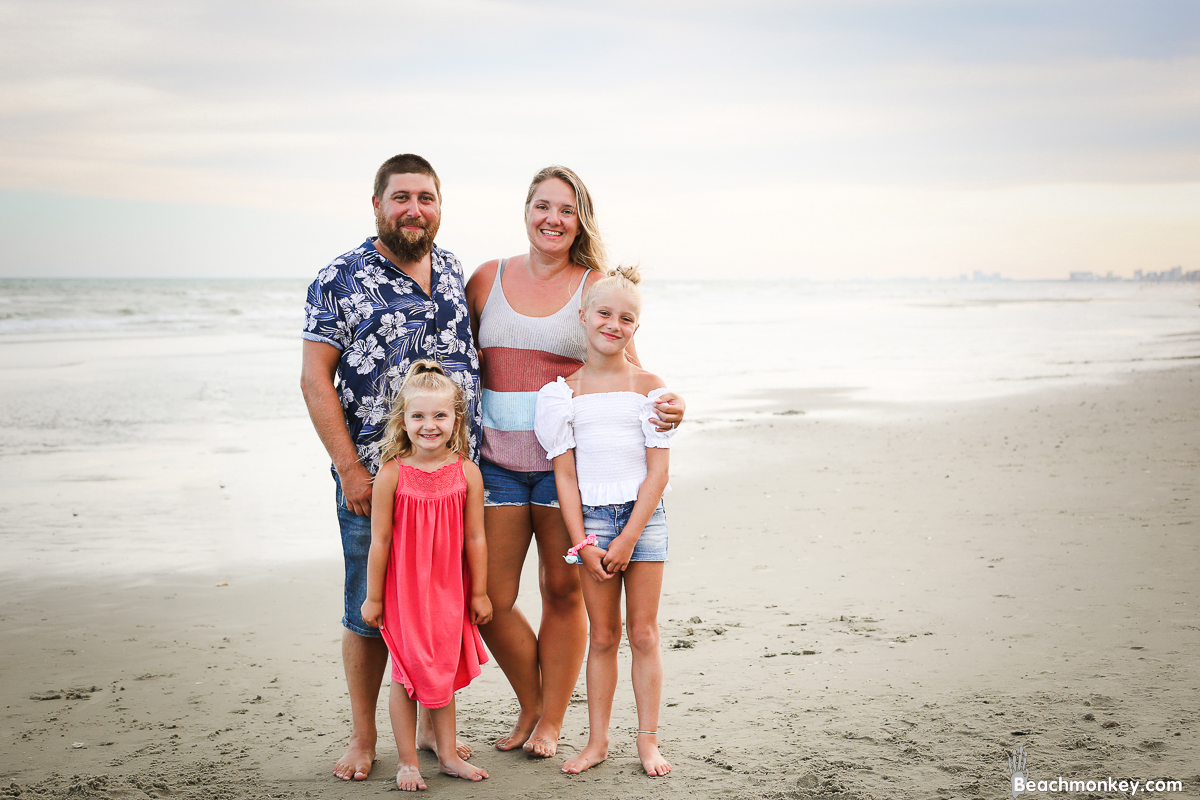 A family Beach photo shoot in North Myrtle Beach, SC with Stefanie's family by Slava of beachmonkey photography, a family photographer on August 4th 2022