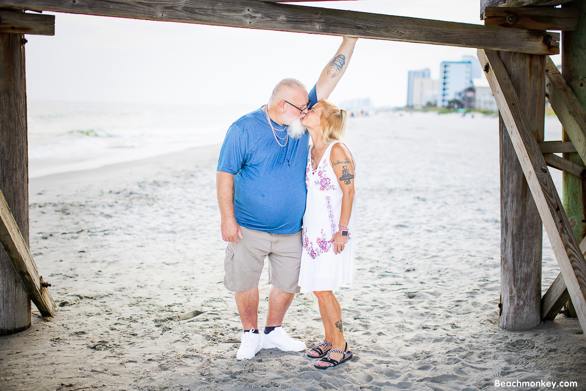 A couple's Beach photo shoot in North Myrtle Beach, SC with Kimberly and Butch by Beachmonkey of beachmonkey photography, a family photographer august 24 2022