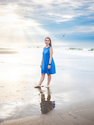 Senior portrait photographer did a senior photo shoot in Ocean Isle Beach, NC August 17 2022 with Susan's daughter by Beachmonkey of beachmonkey photography