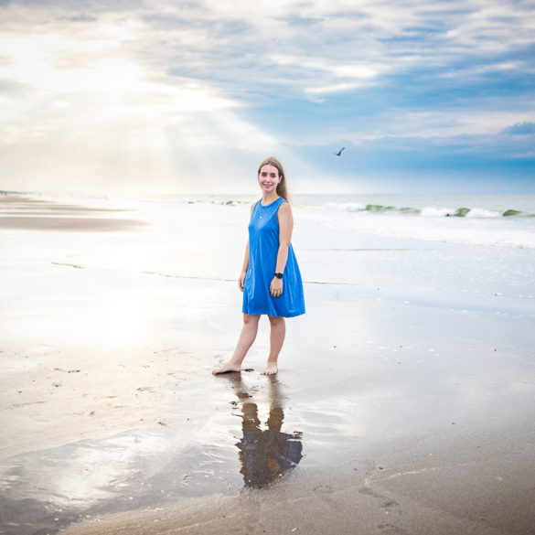 Senior portrait photographer did a senior photo shoot in Ocean Isle Beach, NC August 17 2022 with Susan's daughter by Beachmonkey of beachmonkey photography