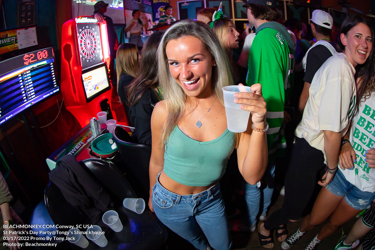 hot girl at Tongys Shmackhouse for St Patricks Day on march 17 2022 in Conway, SC USA photos Separator  by Myrtle Beach photographer Beachmonkey