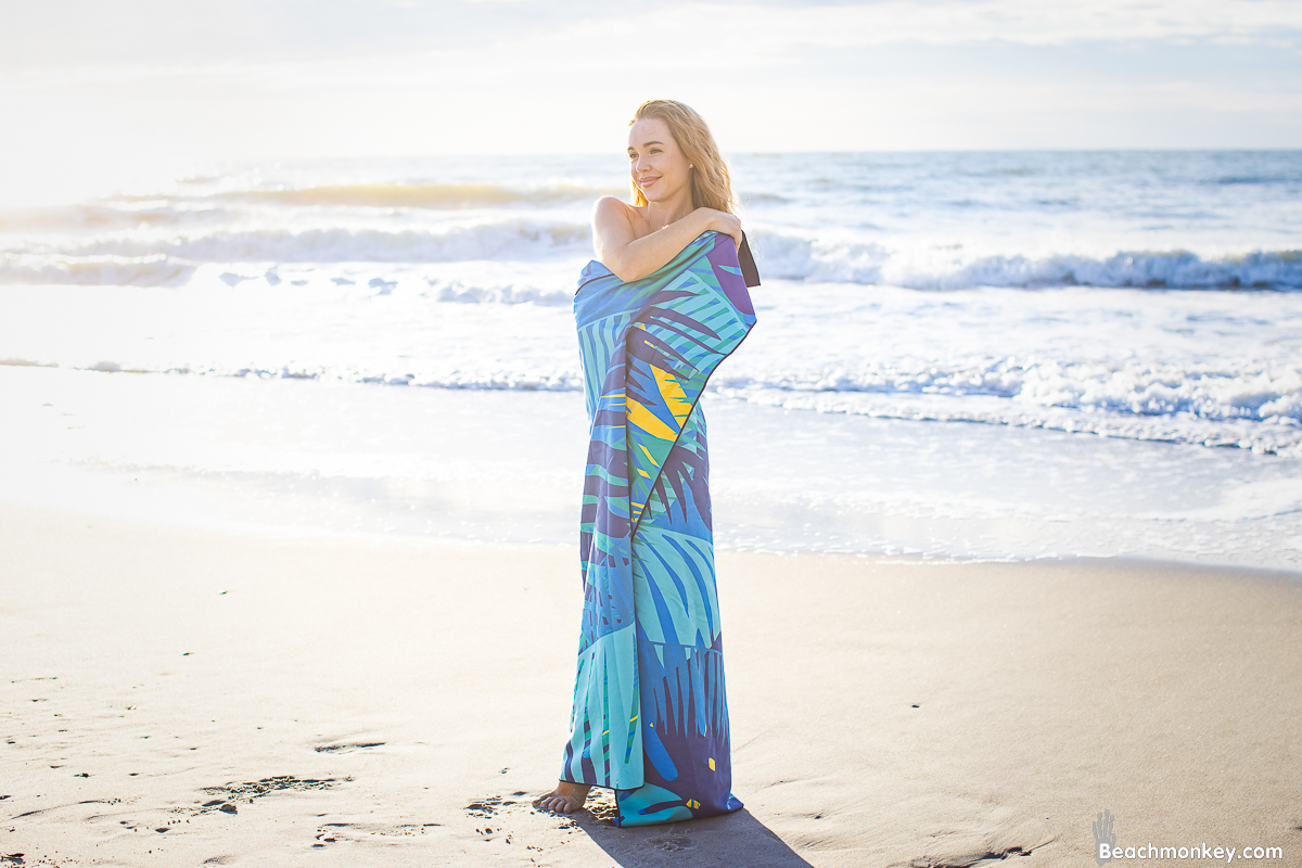 girl being happy wrapped in blanket A Branding and Lifestyle photo shoot in Myrtle Beach, SC with Solem Towel by Beachmonkey of beachmonkey photography, a Myrtle Beach photographer, Aug 14th 2022