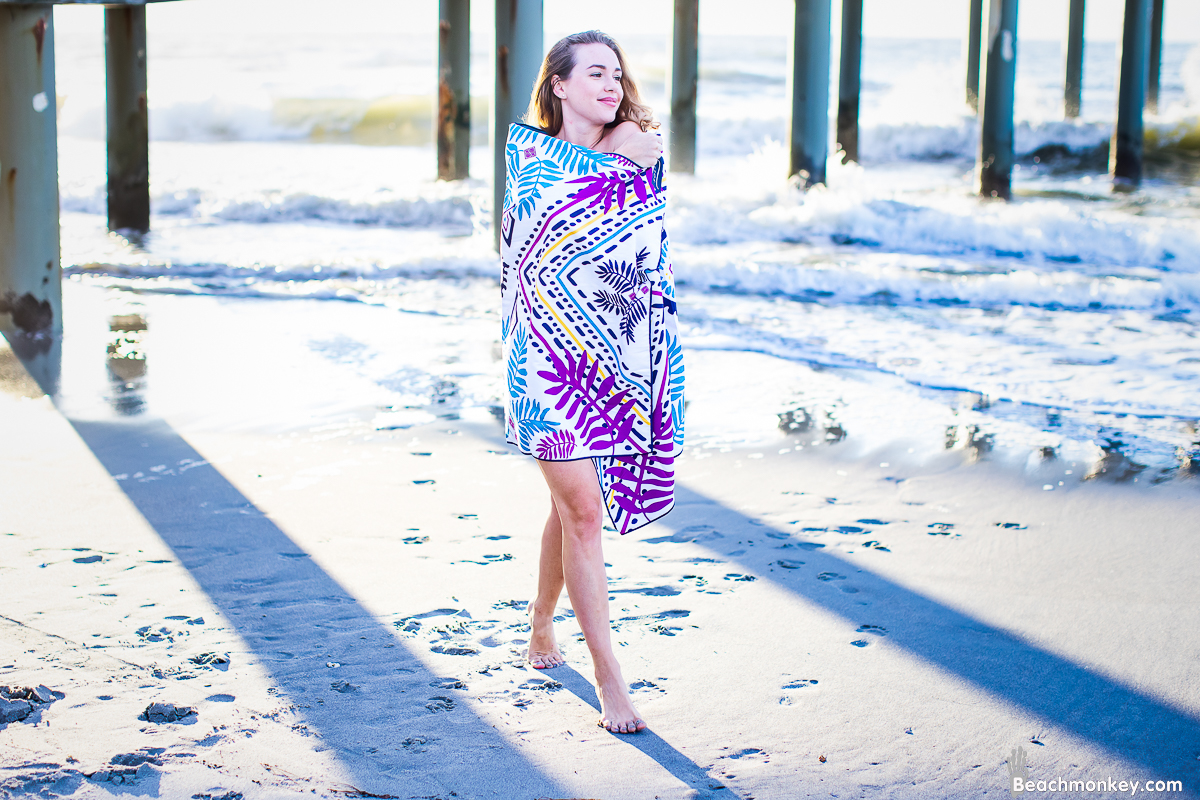 happy girl in sunrise A Branding and Lifestyle photo shoot in Myrtle Beach, SC with Solem Towel by Beachmonkey of beachmonkey photography, a Myrtle Beach photographer, Aug 14th 2022