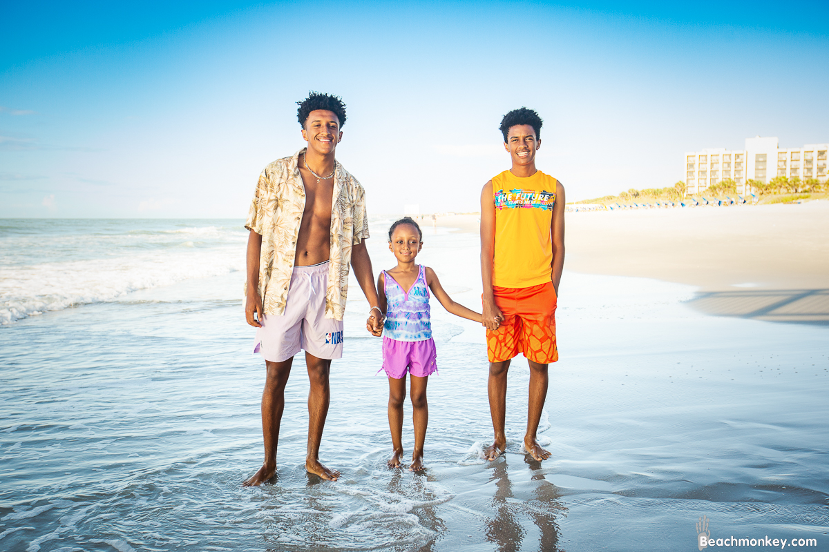 the children A family Beach photo shoot in Myrtle Beach, SC USA with Tesfa's family by Slava of beachmonkey photography, a family photographer on August 9th 2022