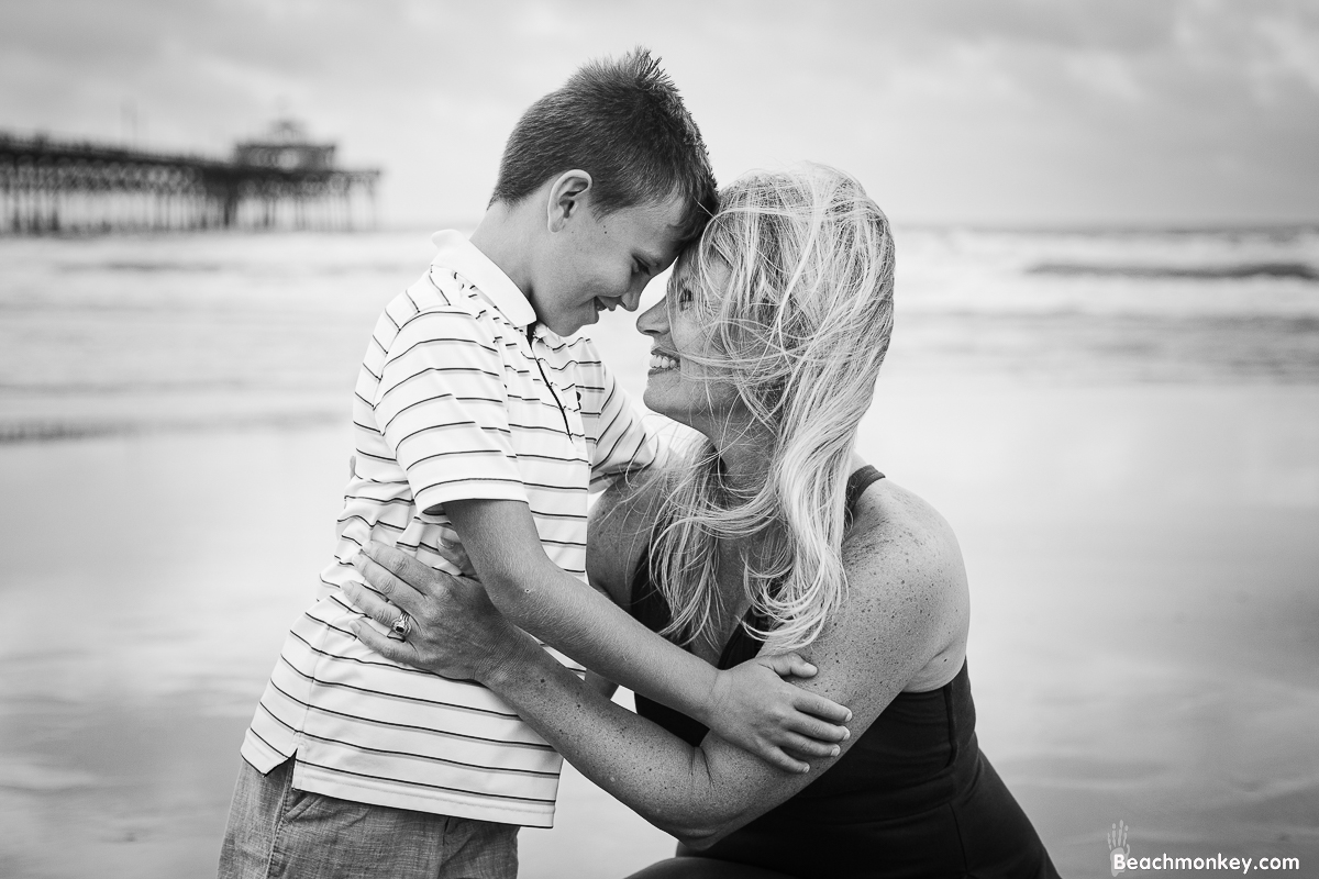 mother and son A family Beach photo shoot in North Myrtle Beach, SC with Dana's family by Slava of beachmonkey photography, a family photographer on July 7th 2022