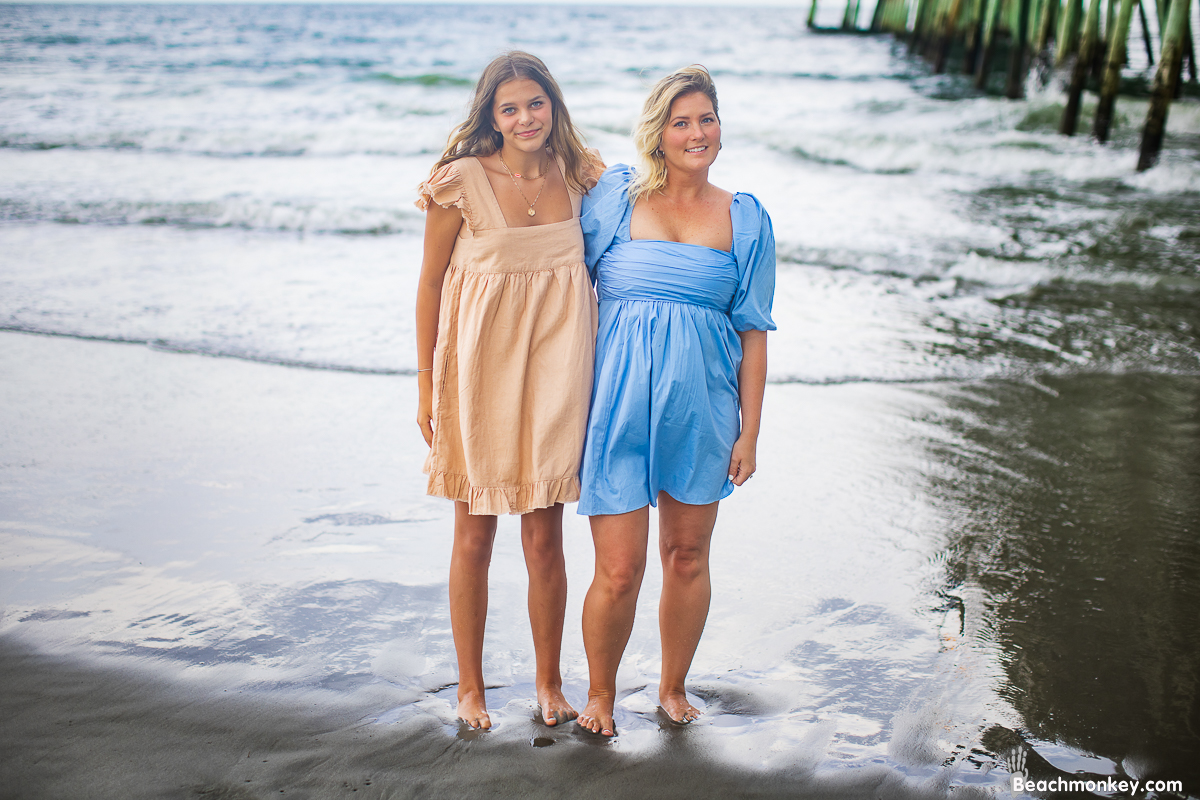 A family photo shoot in Garden City, SC Pier on July 14th, 2022 with Kally's family by Beachmonkey of beachmonkey photography, a family photographer