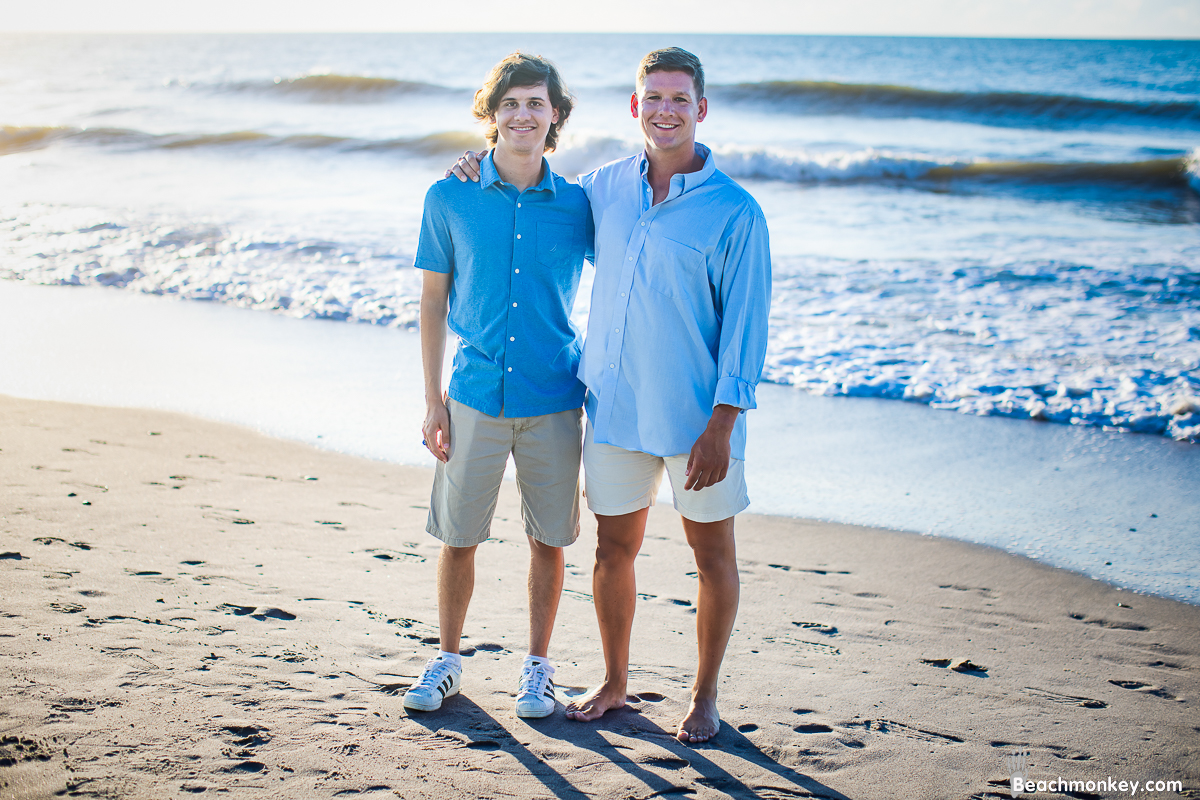 two brothers A family Beach photo shoot in Myrtle Beach, SC USA with Dot's family by Beachmonkey of beachmonkey photography, a family photographer on August 9th 2022