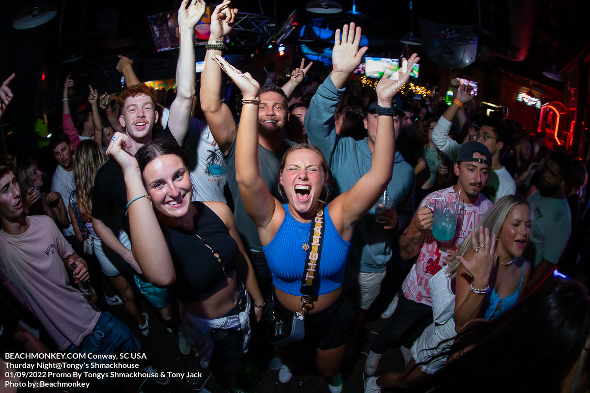 people going crazy at Tongys Shmackhouse for Thursday night on Sept 1st 2022 in Conway, SC USA photos Separator  by Myrtle Beach photographer Beachmonkey