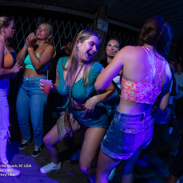 hot girls dancing at Sharkey's nightlife in Myrtle Beach on july 24th 2023